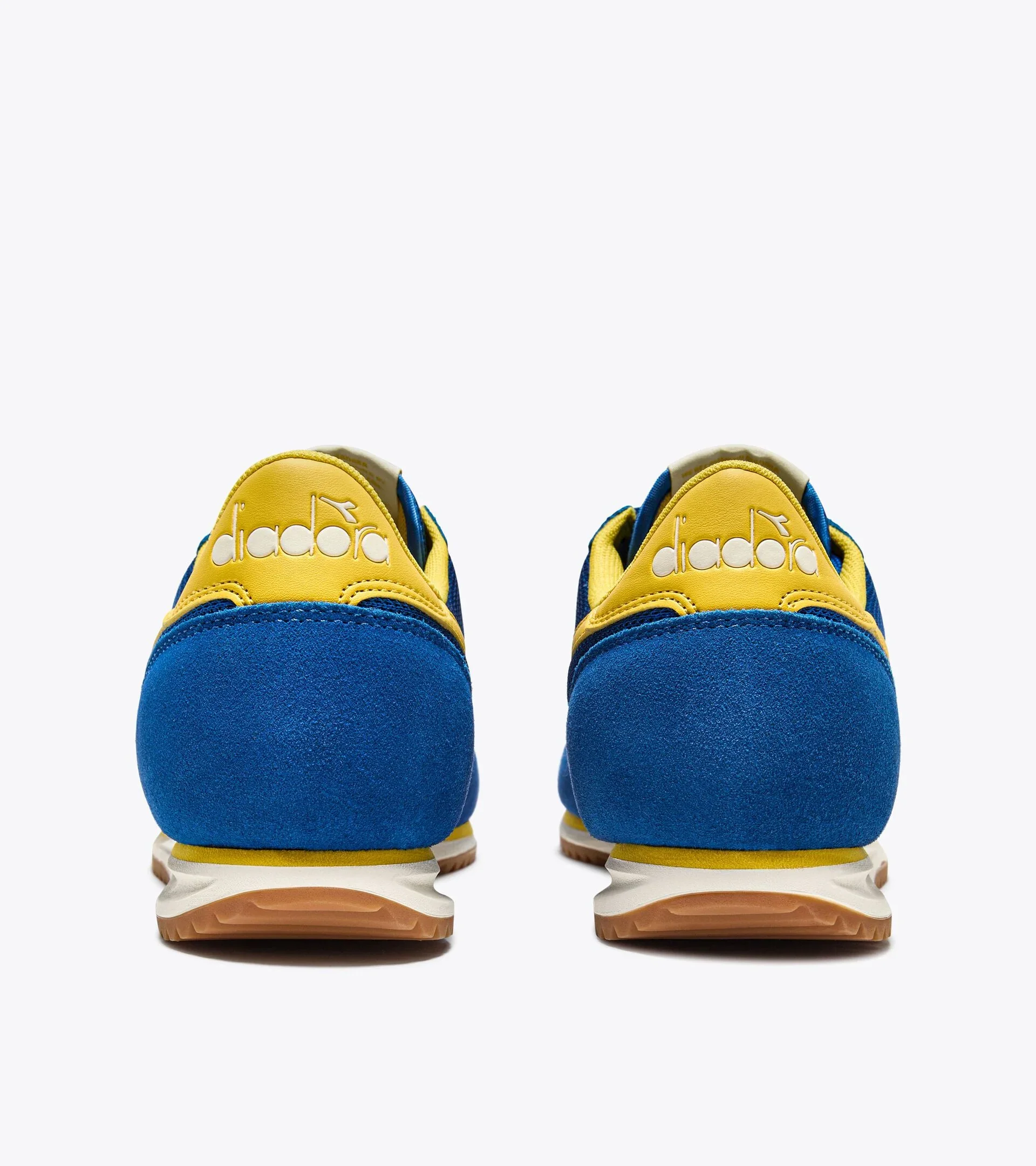 Diadora CROSS Low Profile Suede Trainer Blue/Yellow - 1519 - Image 4