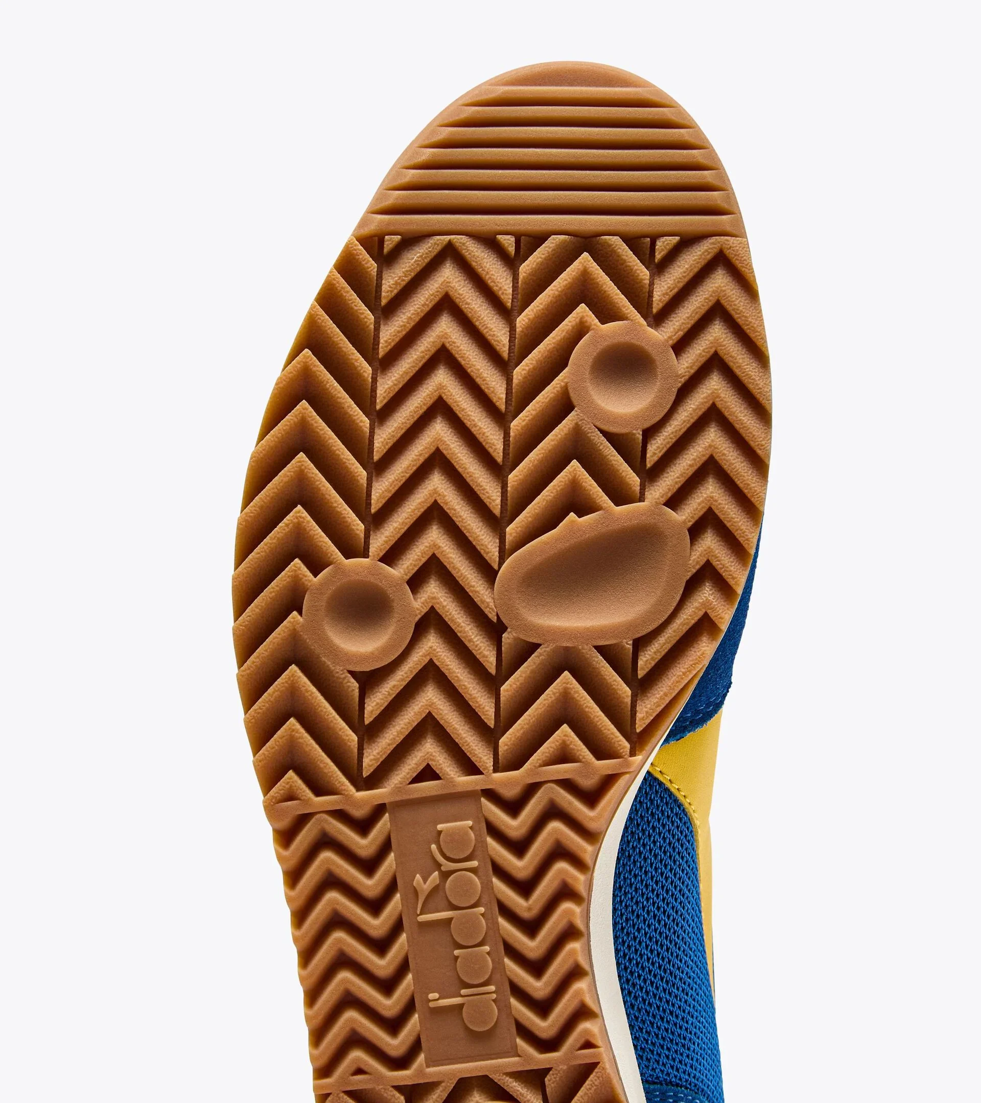Diadora CROSS Low Profile Suede Trainer Blue/Yellow - 1519 - Image 6
