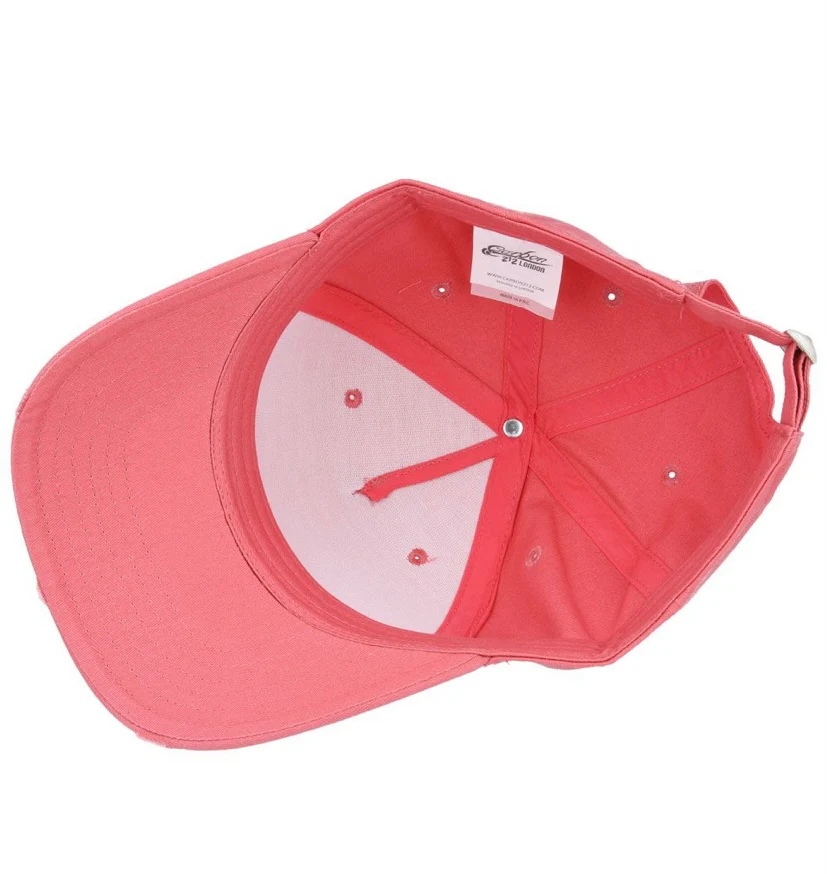 Carbon212 Distressed Cotton Baseball Cap Coral - 1043 - Image 4