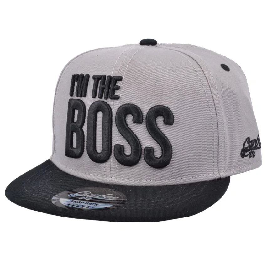 Carbon 212 I'm The Boss Snapback Flat Peak Cap Grey - 1108 - Image 3