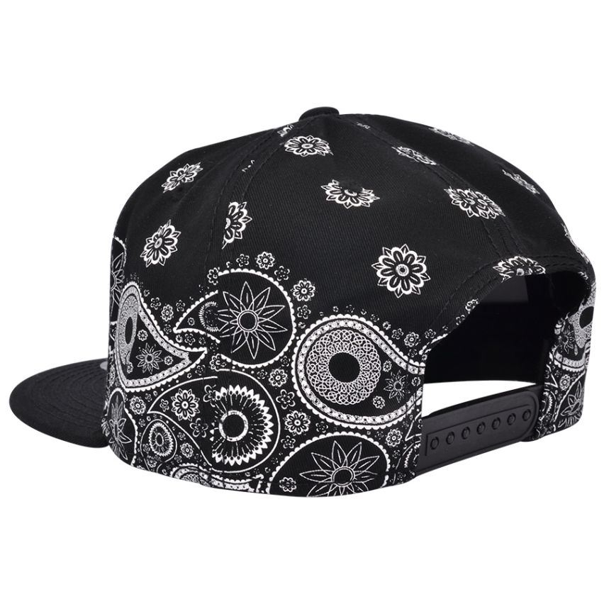 Carbon 212 Paisley Print Flat Peak Snapback Cap Black - 1109 - Image 2