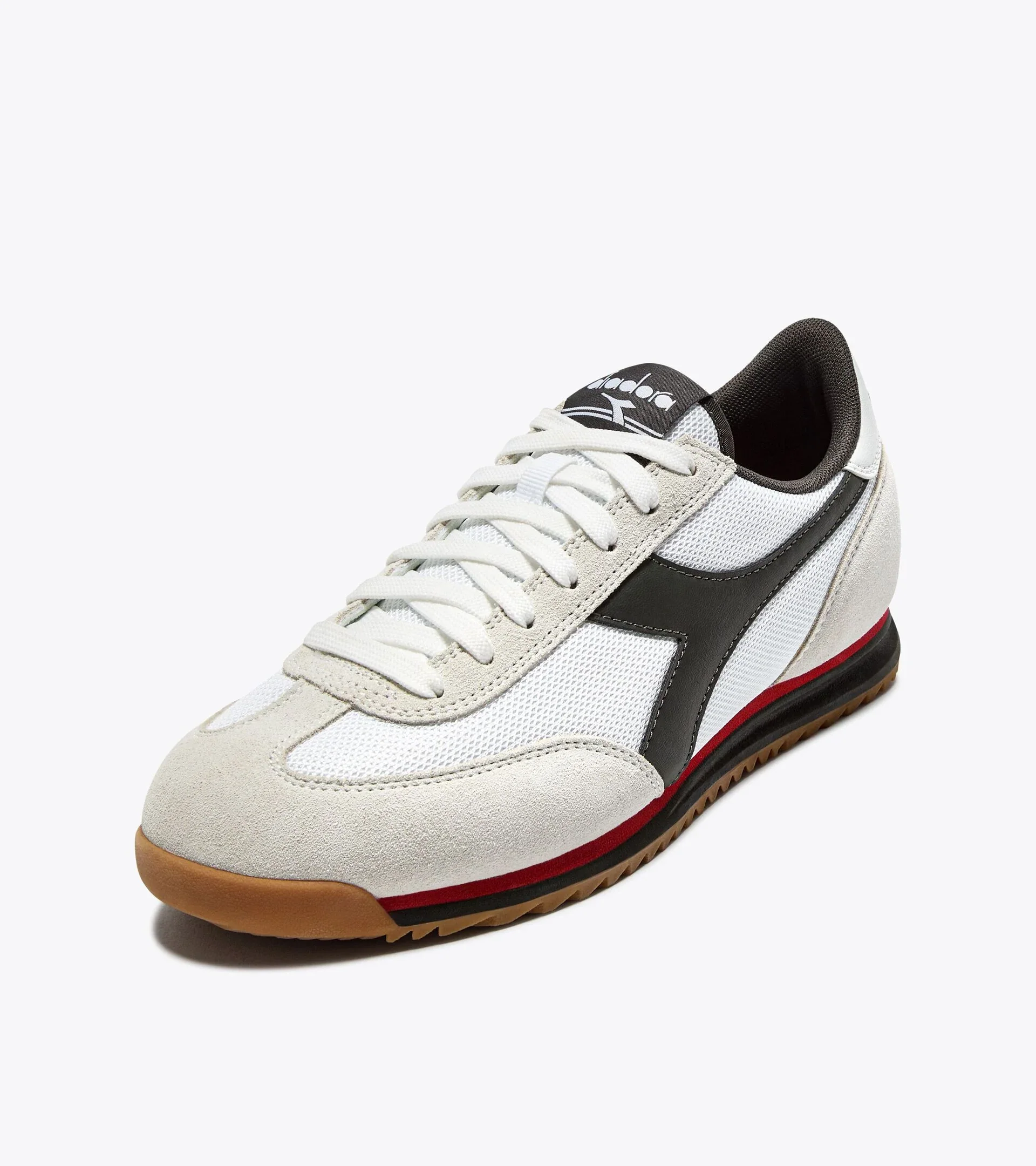 Diadora CROSS Low Profile Suede Trainer White/Black Beluga - 1533 - Image 3
