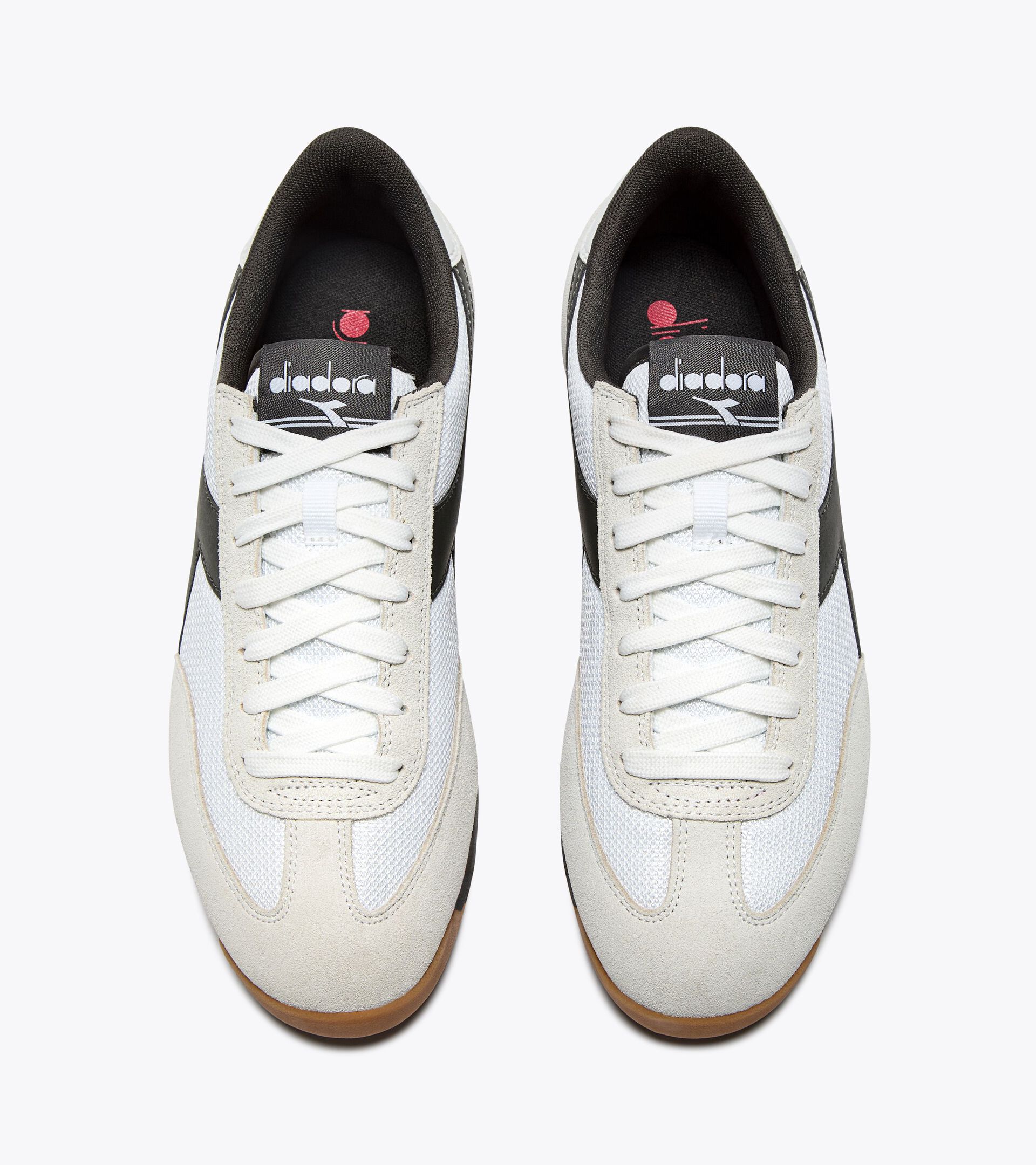 Diadora CROSS Low Profile Suede Trainer White/Black Beluga - 1533 - Image 6