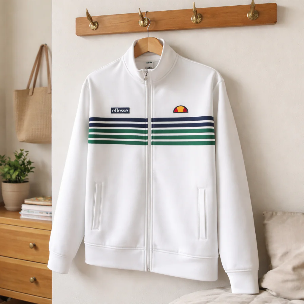 Ellesse Vincenza Track Top Off White Green - 506 - Image 2