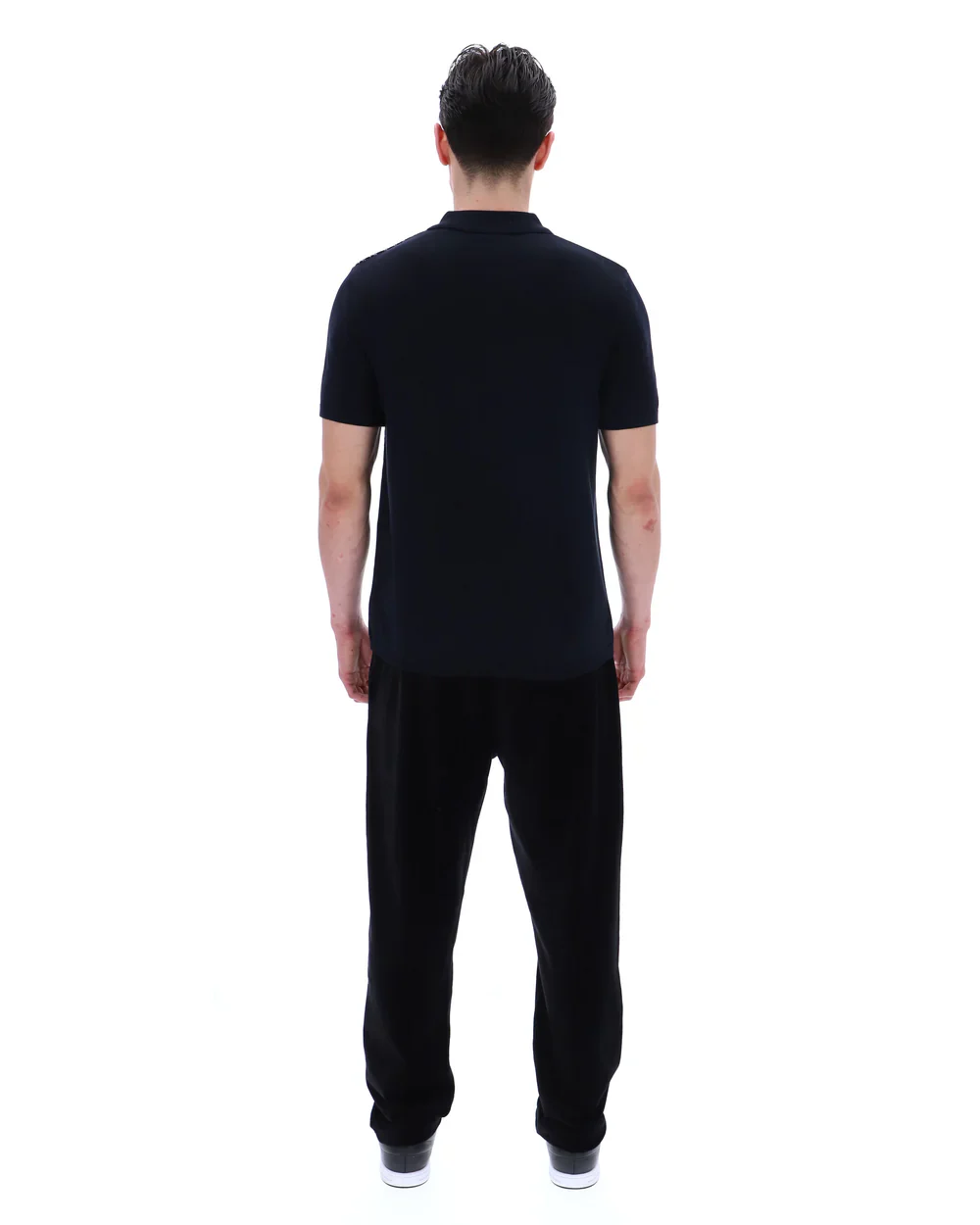 FILA Gold Castello Jacquard Knitted Polo With Zip Black - 257 - Image 5