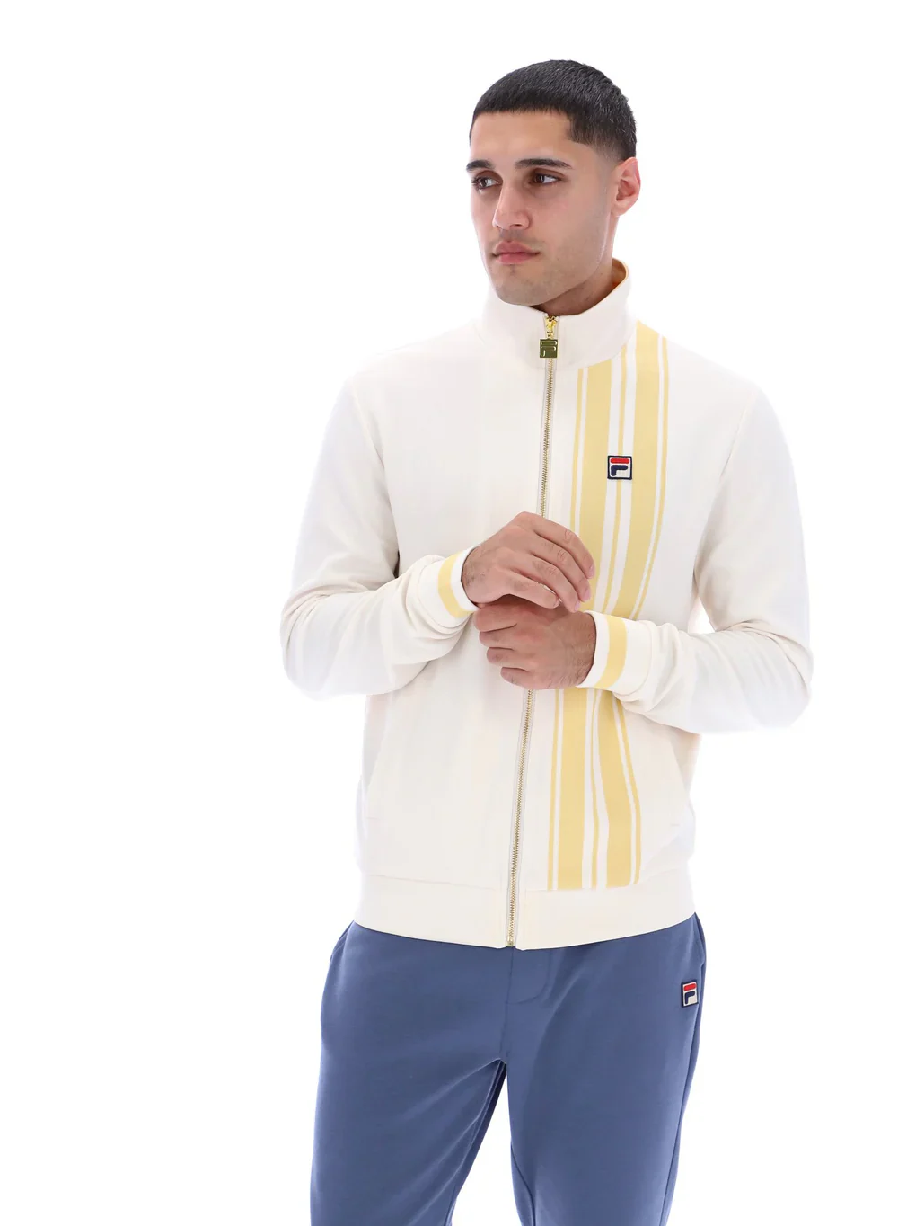 FILA Dante Printed Stripe Track Top Gardenia/Yellow - 537