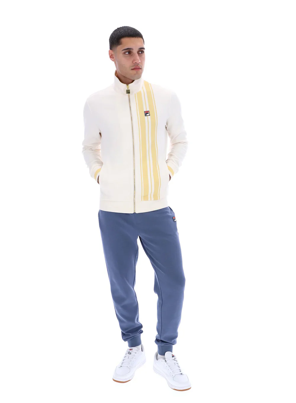 FILA Dante Printed Stripe Track Top Gardenia/Yellow - 537 - Image 4