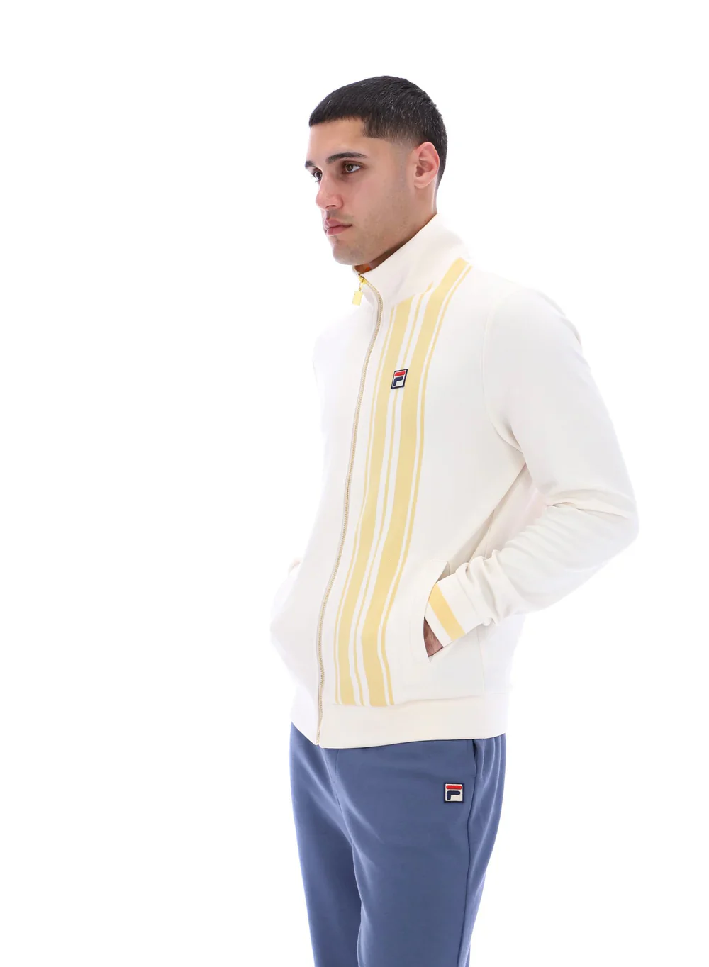 FILA Dante Printed Stripe Track Top Gardenia/Yellow - 537 - Image 5