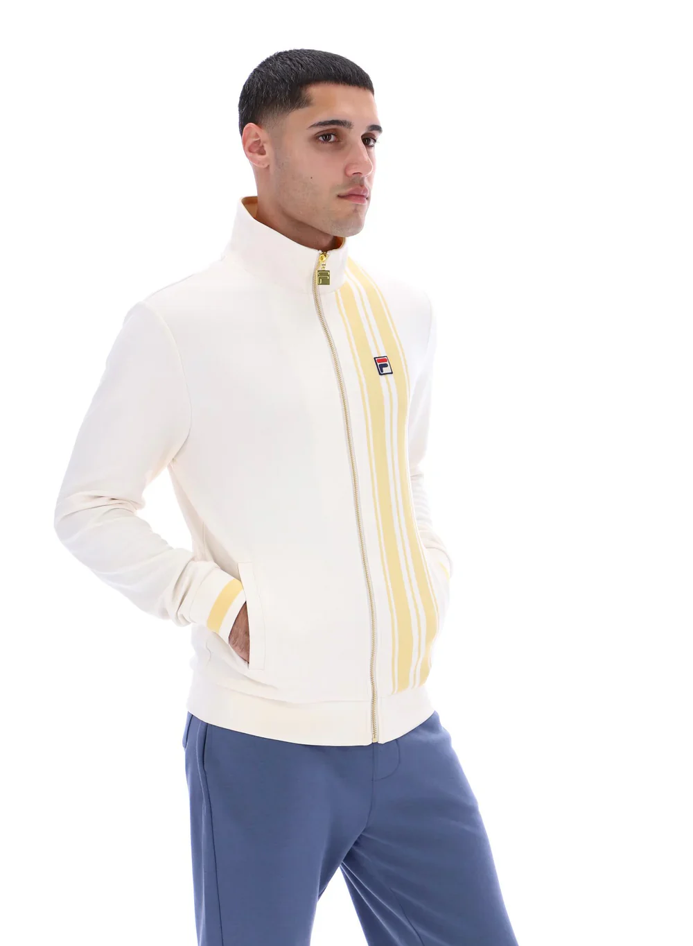 FILA Dante Printed Stripe Track Top Gardenia/Yellow - 537 - Image 6