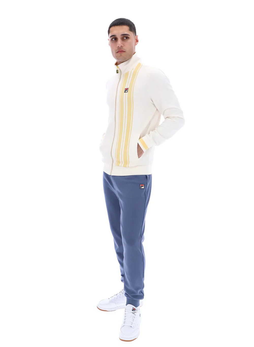 FILA Dante Printed Stripe Track Top Gardenia/Yellow - 537 - Image 7