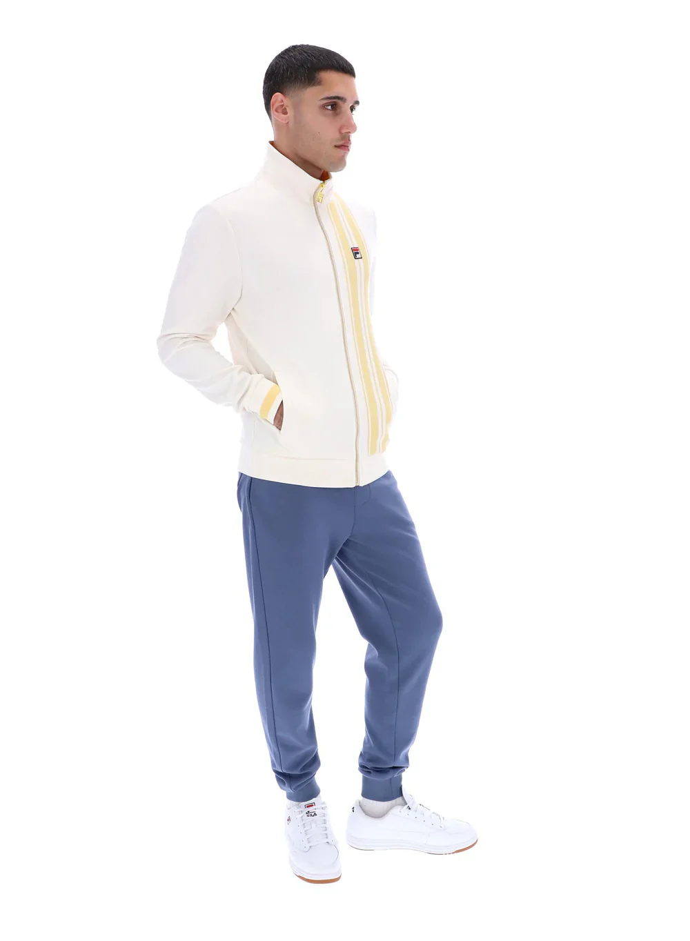 FILA Dante Printed Stripe Track Top Gardenia/Yellow - 537 - Image 8