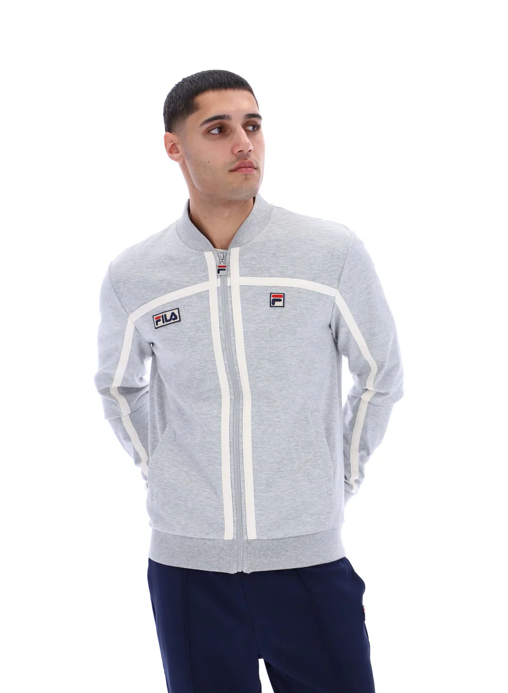 FILA Emilio Tape Detail Track Top Marl Grey - 498