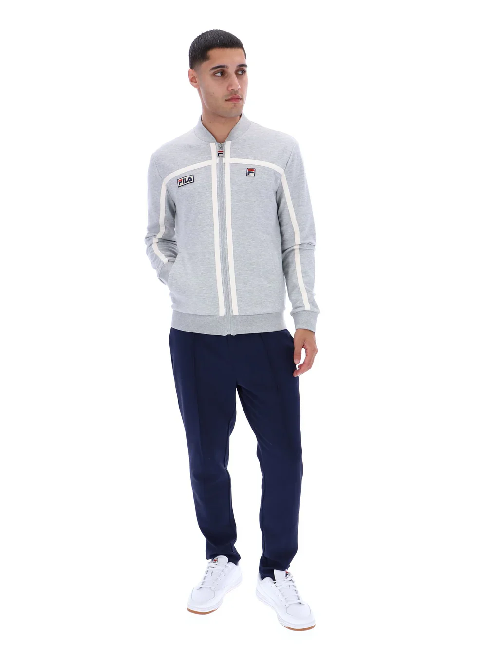 FILA Emilio Tape Detail Track Top Marl Grey - 498 - Image 3