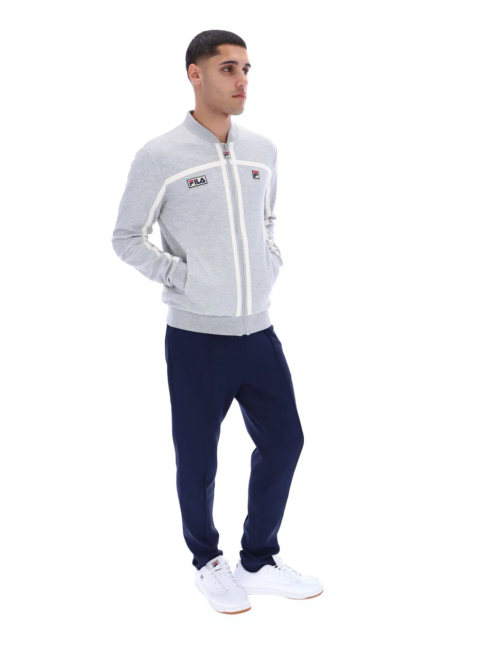 FILA Emilio Tape Detail Track Top Marl Grey - 498 - Image 6