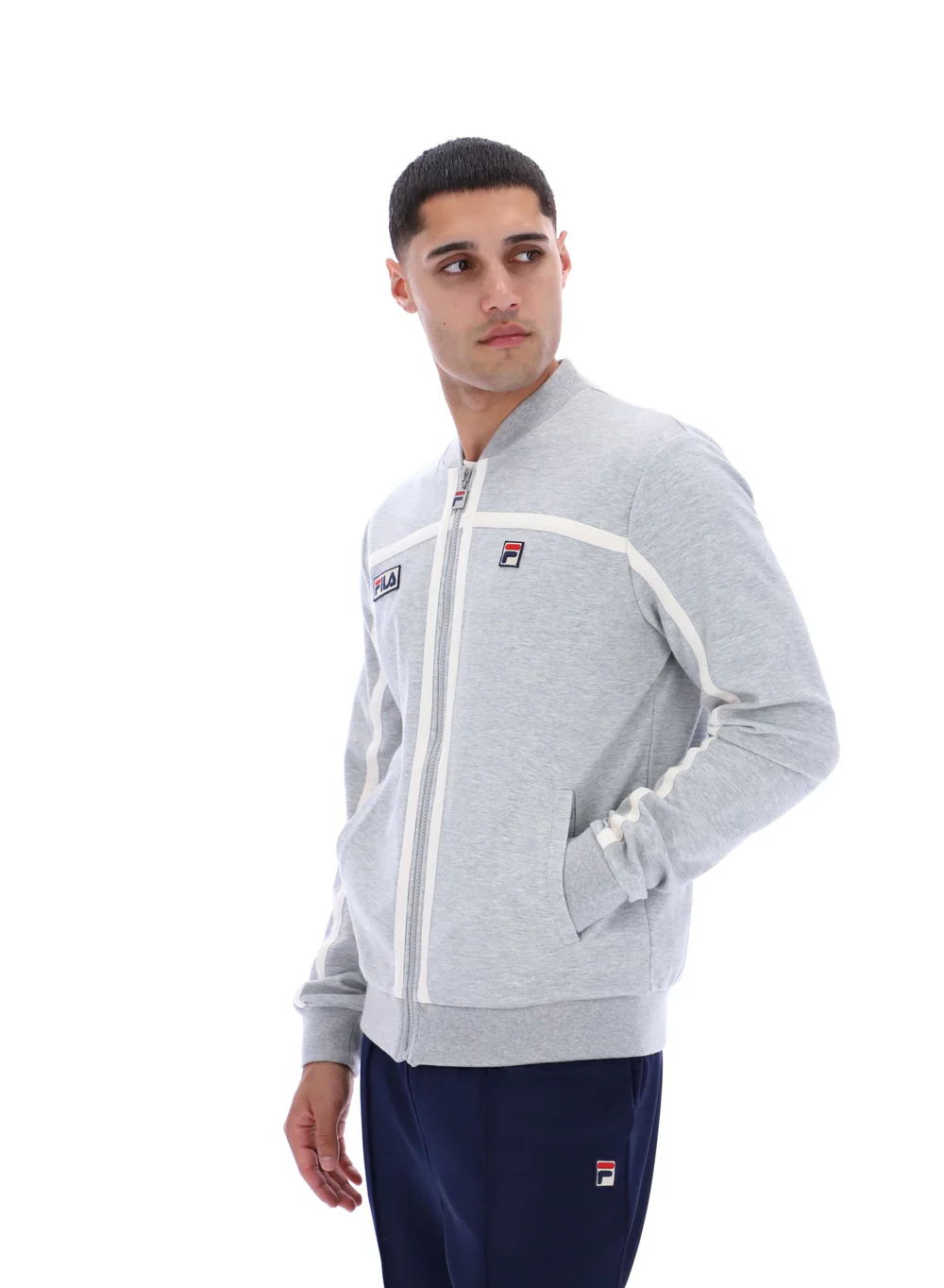 FILA Emilio Tape Detail Track Top Marl Grey - 498 - Image 7