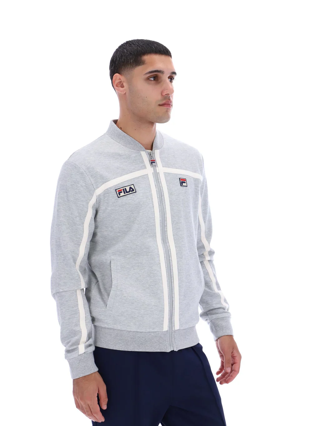 FILA Emilio Tape Detail Track Top Marl Grey - 498 - Image 8