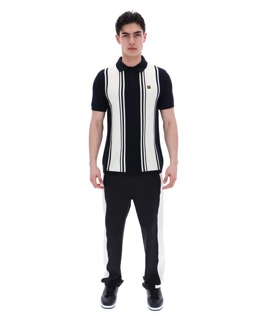 FILA Gold Buddy Bowling Style Knitted Polo Black/Ecru - 195 - Image 3