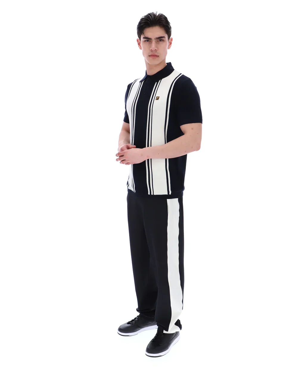 FILA Gold Buddy Bowling Style Knitted Polo Black/Ecru - 195 - Image 4