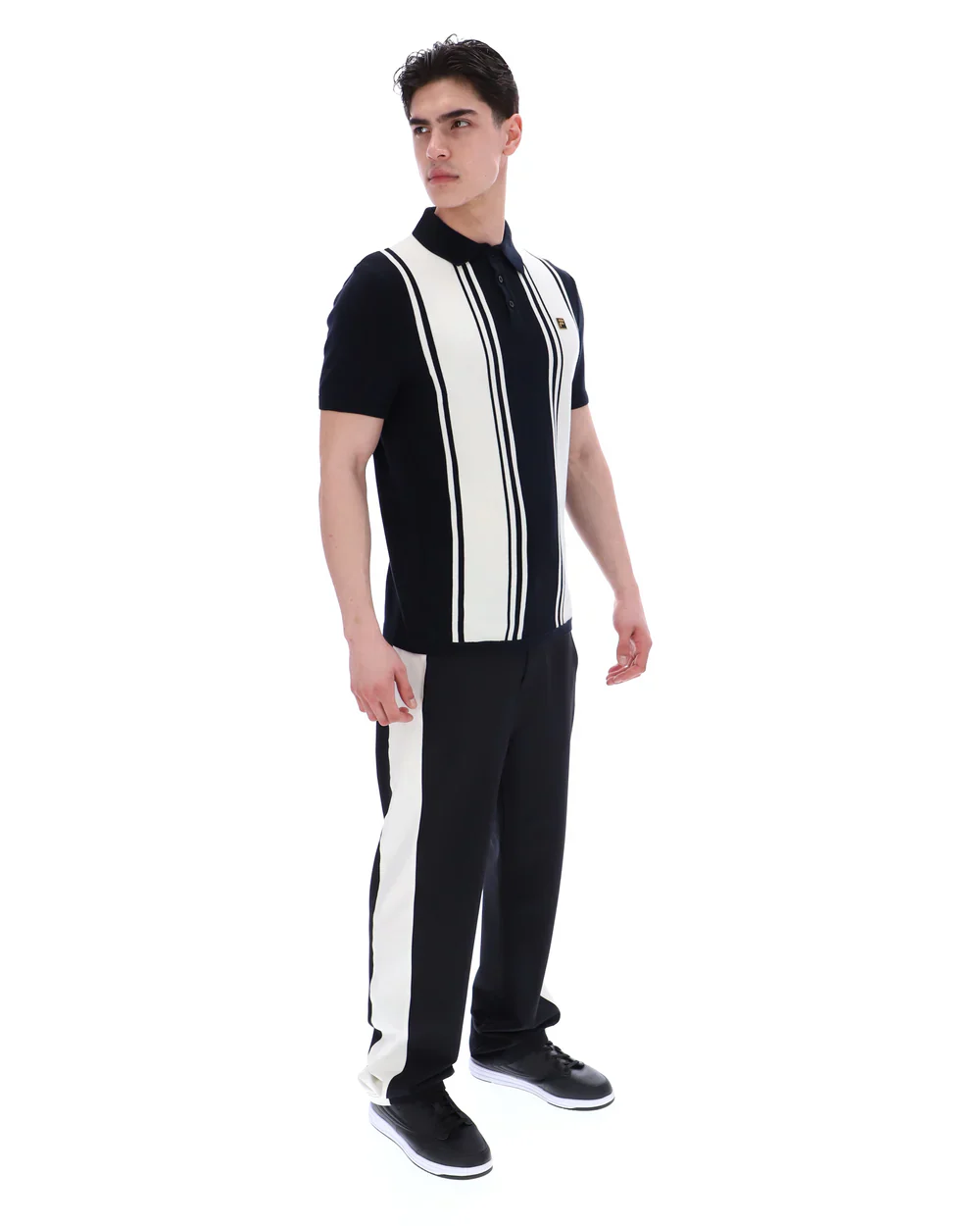 FILA Gold Buddy Bowling Style Knitted Polo Black/Ecru - 195 - Image 5