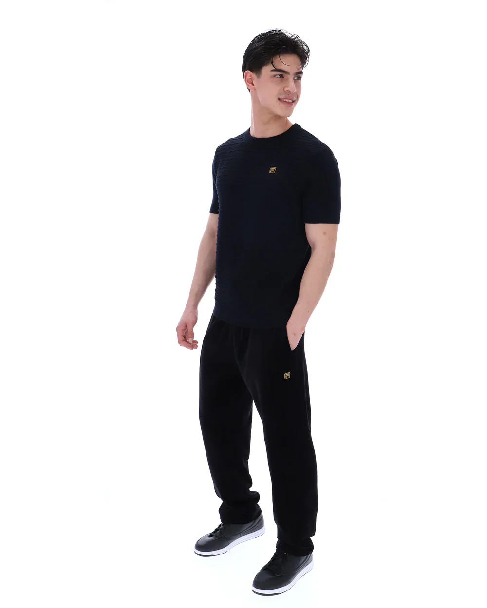 FILA Gold Don Textured Knitted Tee Black - 362 - Image 7
