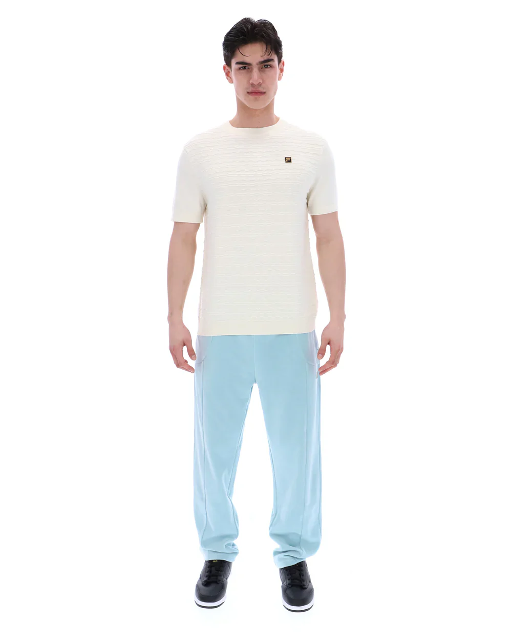 FILA Gold Don Textured Knitted Tee Ecru - 360 - Image 3