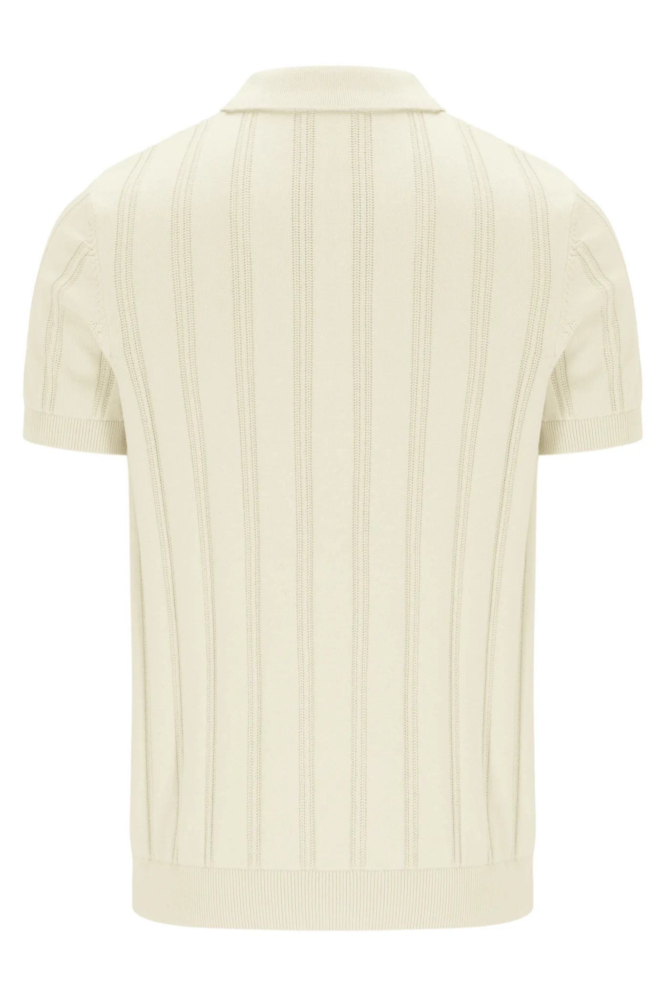 FILA Gold Kennedy Textured Stripe Knit Polo Ecru - 060 - Image 6
