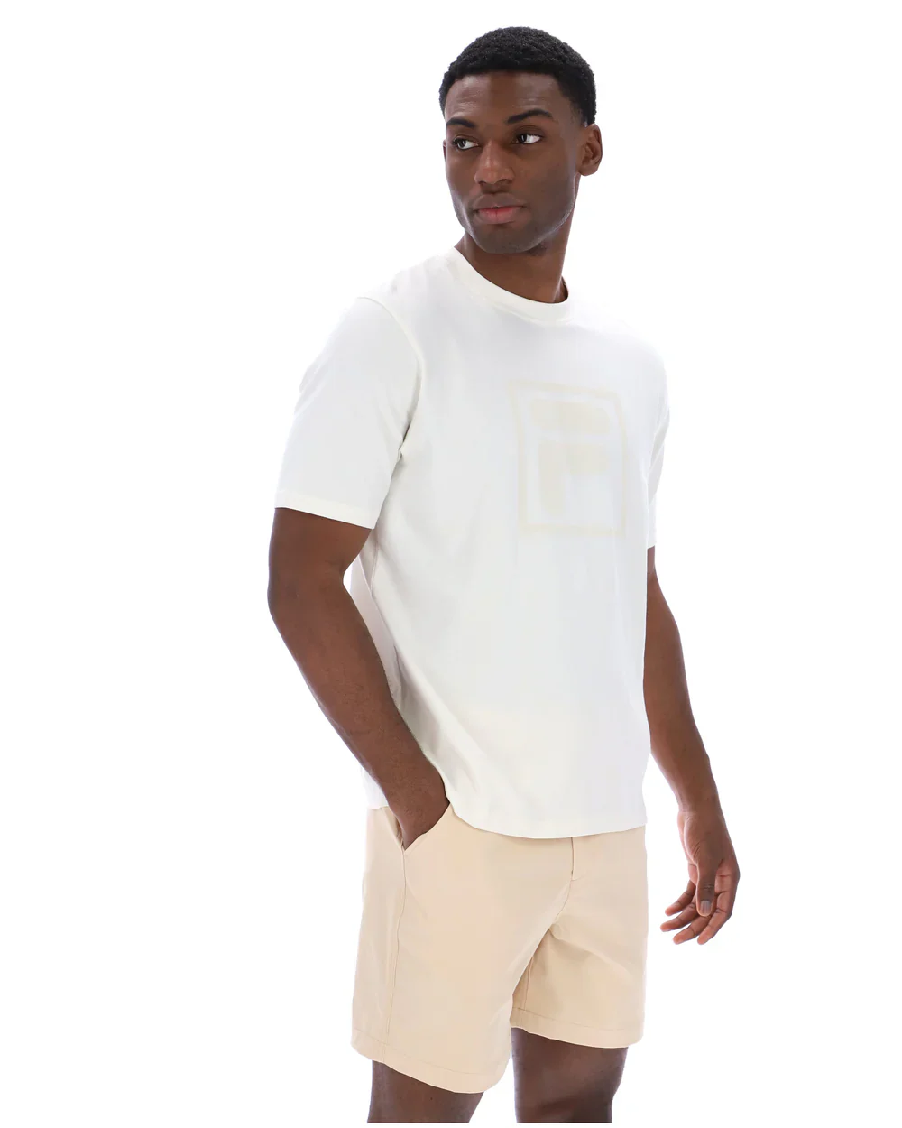 FILA Pepe Flocked Logo Tee Ecru - 356 - Image 8