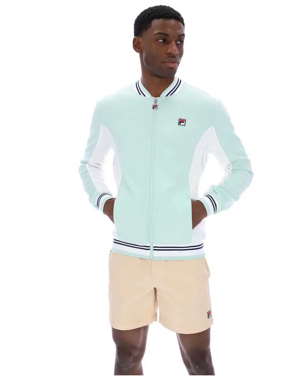 FILA Settanta Baseball Track Top Surf Spray/White/Fila Navy - 576
