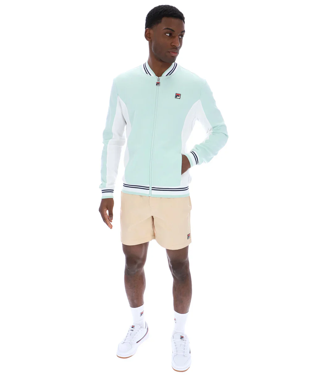 FILA Settanta Baseball Track Top Surf Spray/White/Fila Navy - 576 - Image 4