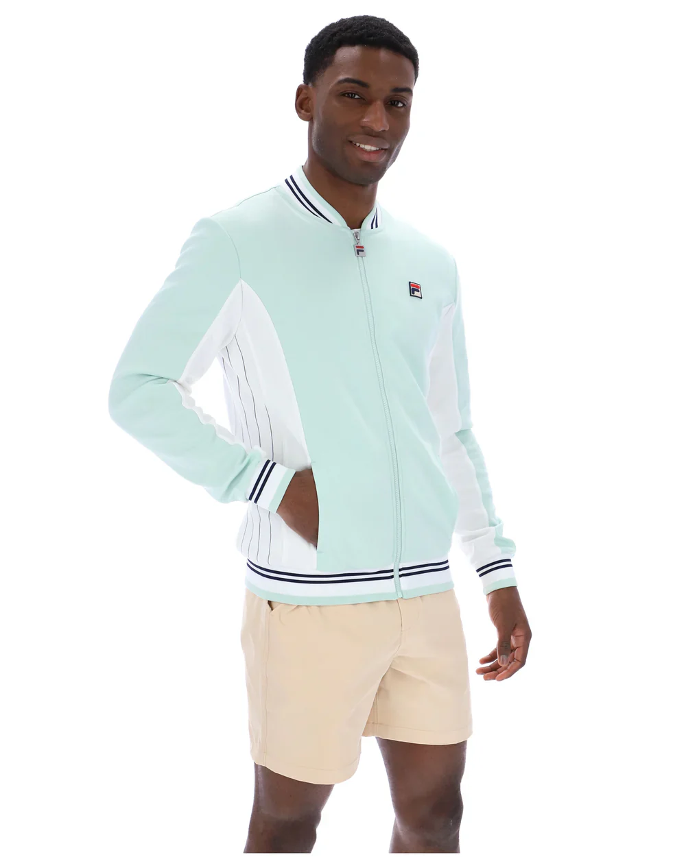 FILA Settanta Baseball Track Top Surf Spray/White/Fila Navy - 576 - Image 8