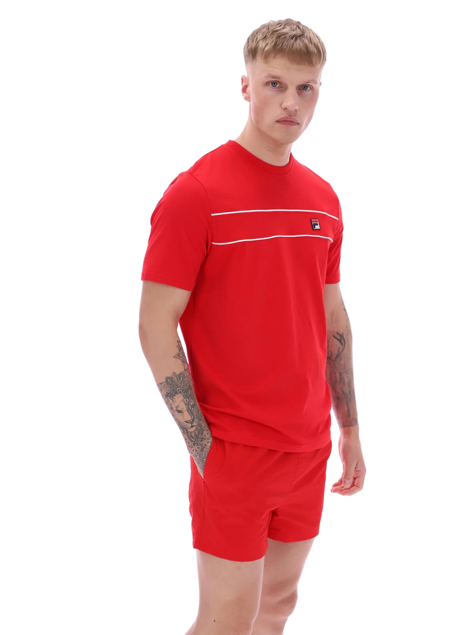 Fila Williams Contrast Piping Tee Red/White - 311 - Image 3