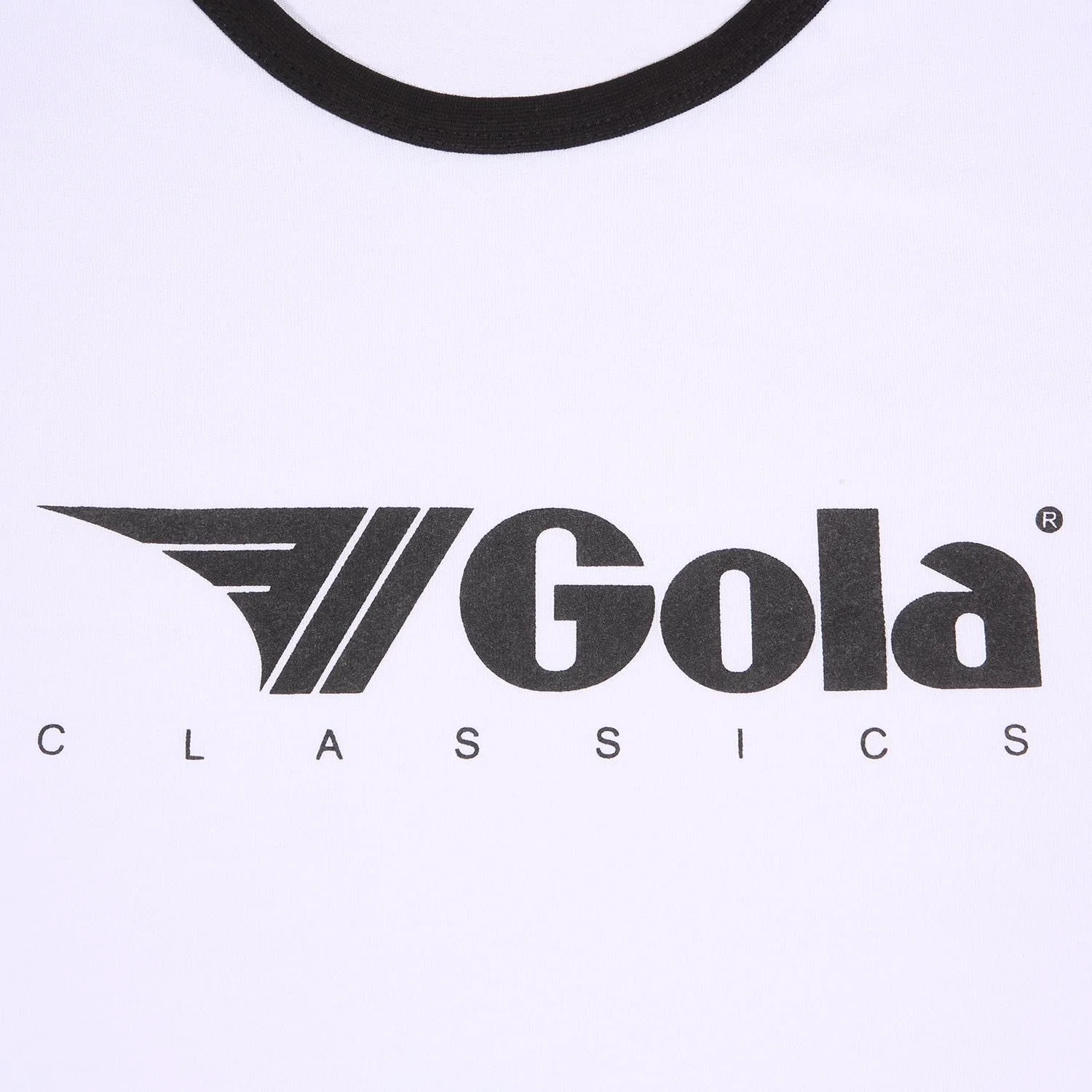Gola Classic Printed Logo Ringer Tee White With Black Trim - 101 - Image 4