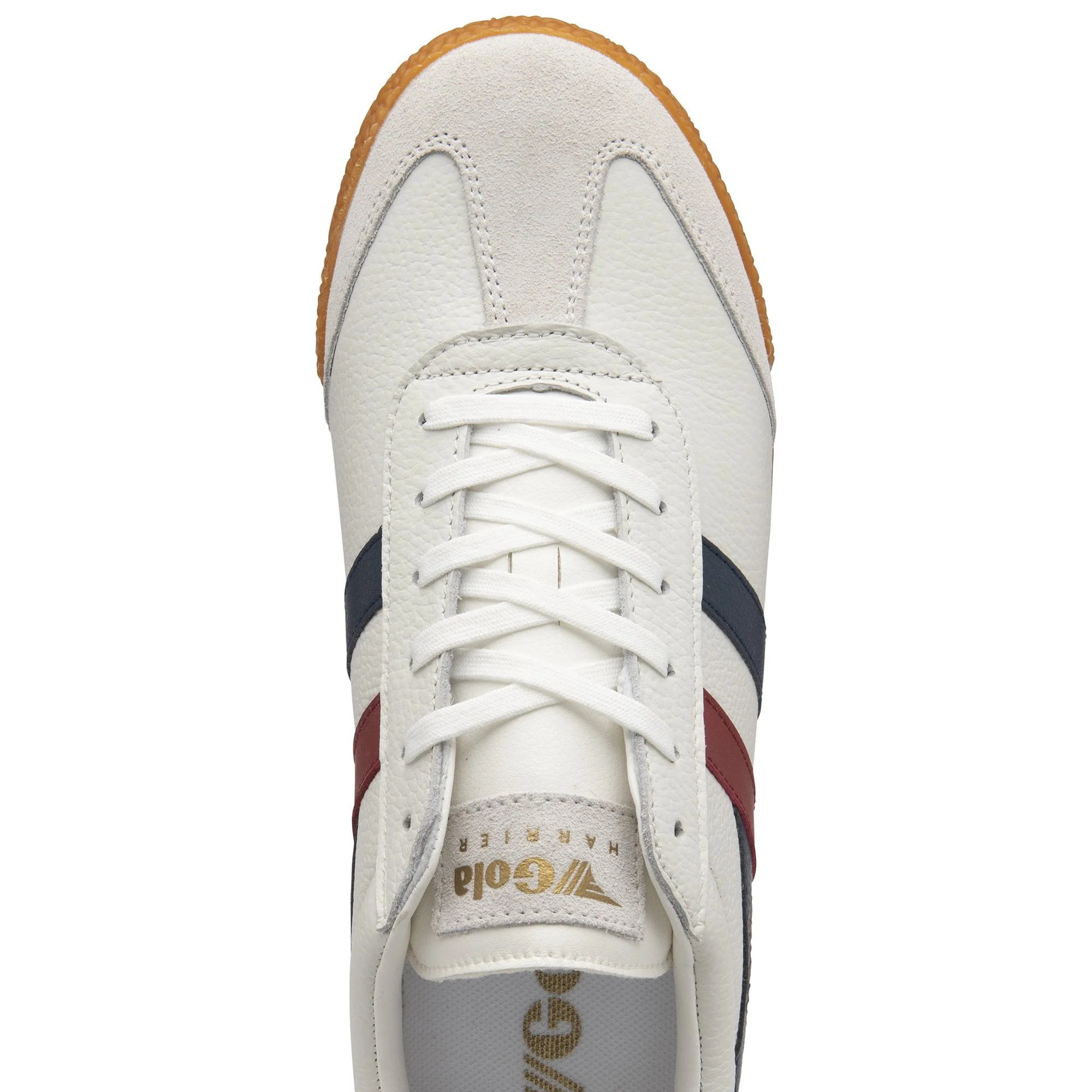 Gola Classics Harrier Leather Trainers White/Navy/Red - Image 5