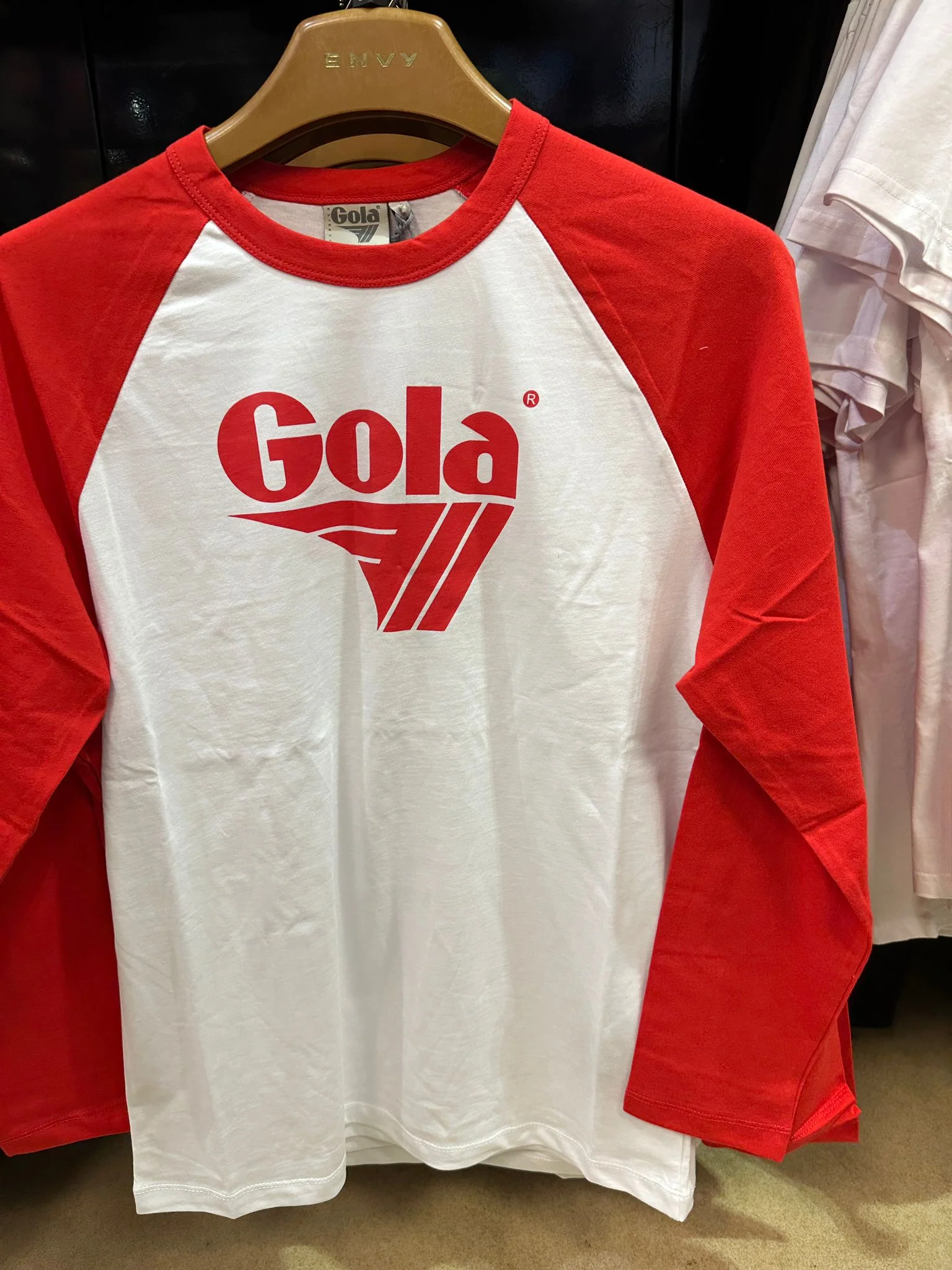 Gola Logo Print Long Sleeve Tee Red/White - 372