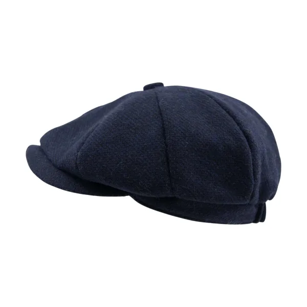Heritage Hat Tweed Newsboy Cap Navy/Black Mix (Hat 836) - 1048