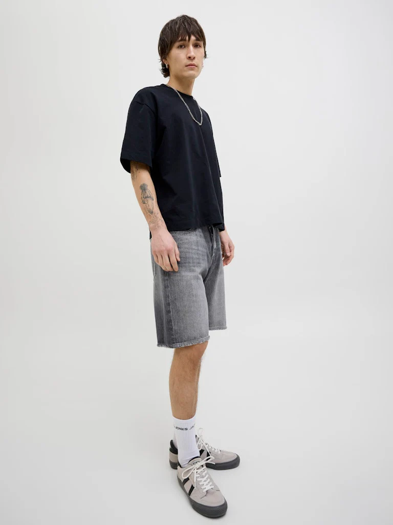 Jack & Jones Alex Originals Baggy Fit Denim Shorts Washed Black - 938 - Image 4