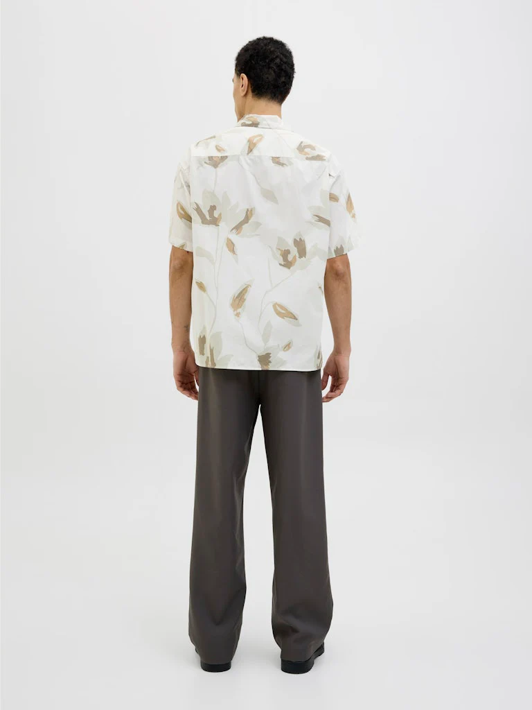 Jack & Jones Blapalermo Print Resort SS Shirt Cream - 092 - Image 3