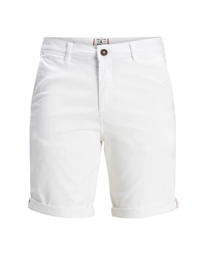 Jack & Jones Bowie Solid Chino Shorts White - 808 - Image 7