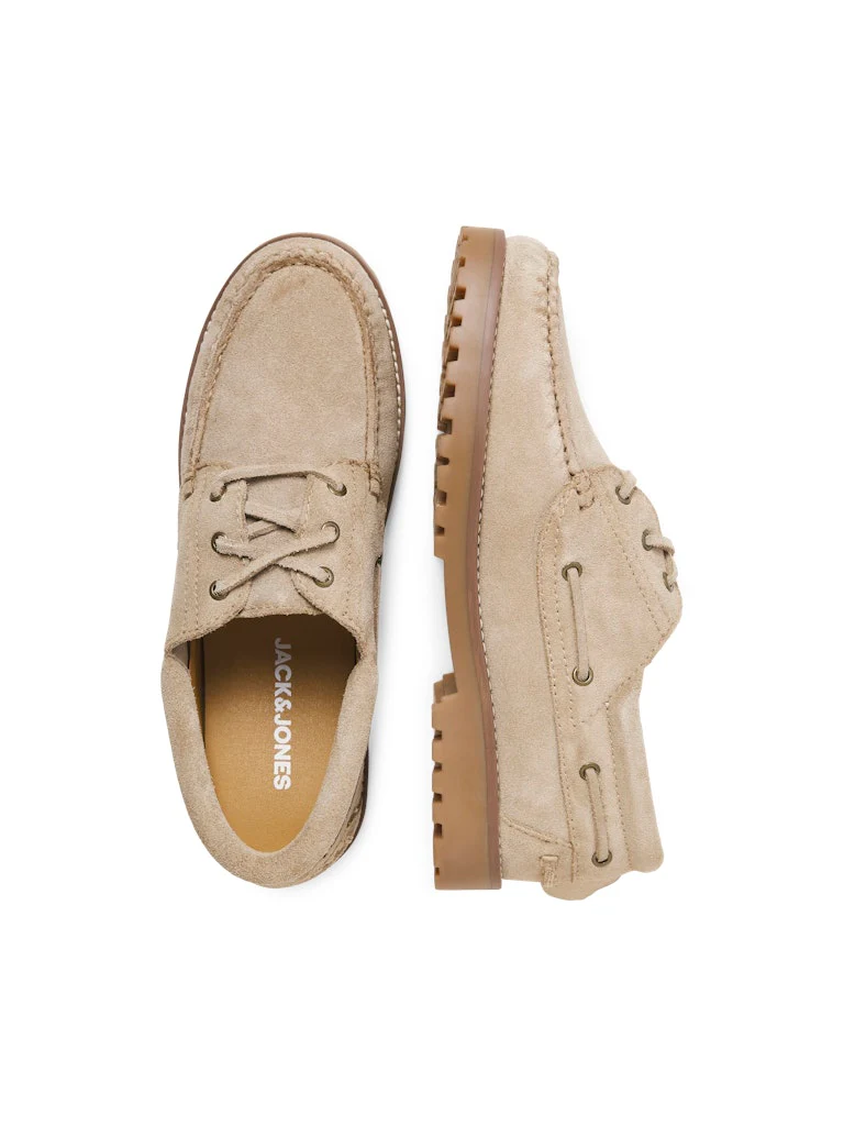 Jack & Jones Brooklyn Suede Boat Shoes Beige - 1183 - Image 3