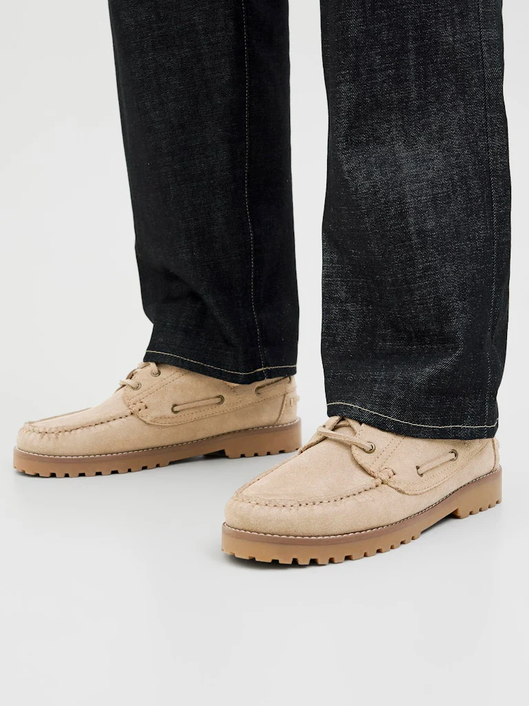 Jack & Jones Brooklyn Suede Boat Shoes Beige - 1183 - Image 6