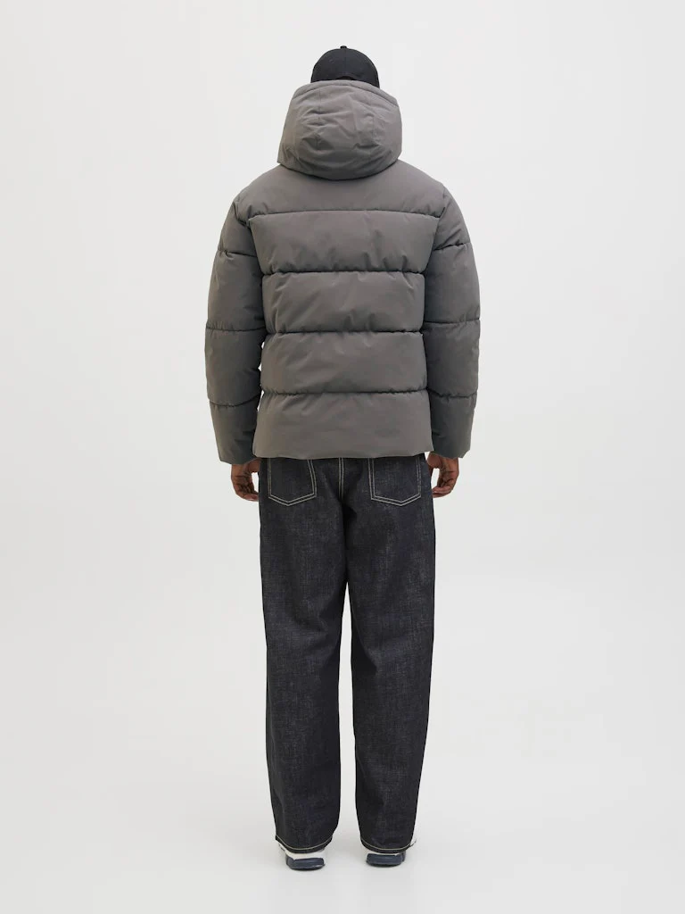 Jack & Jones Global Puffer Jacket Coat Grey - 627 - Image 4