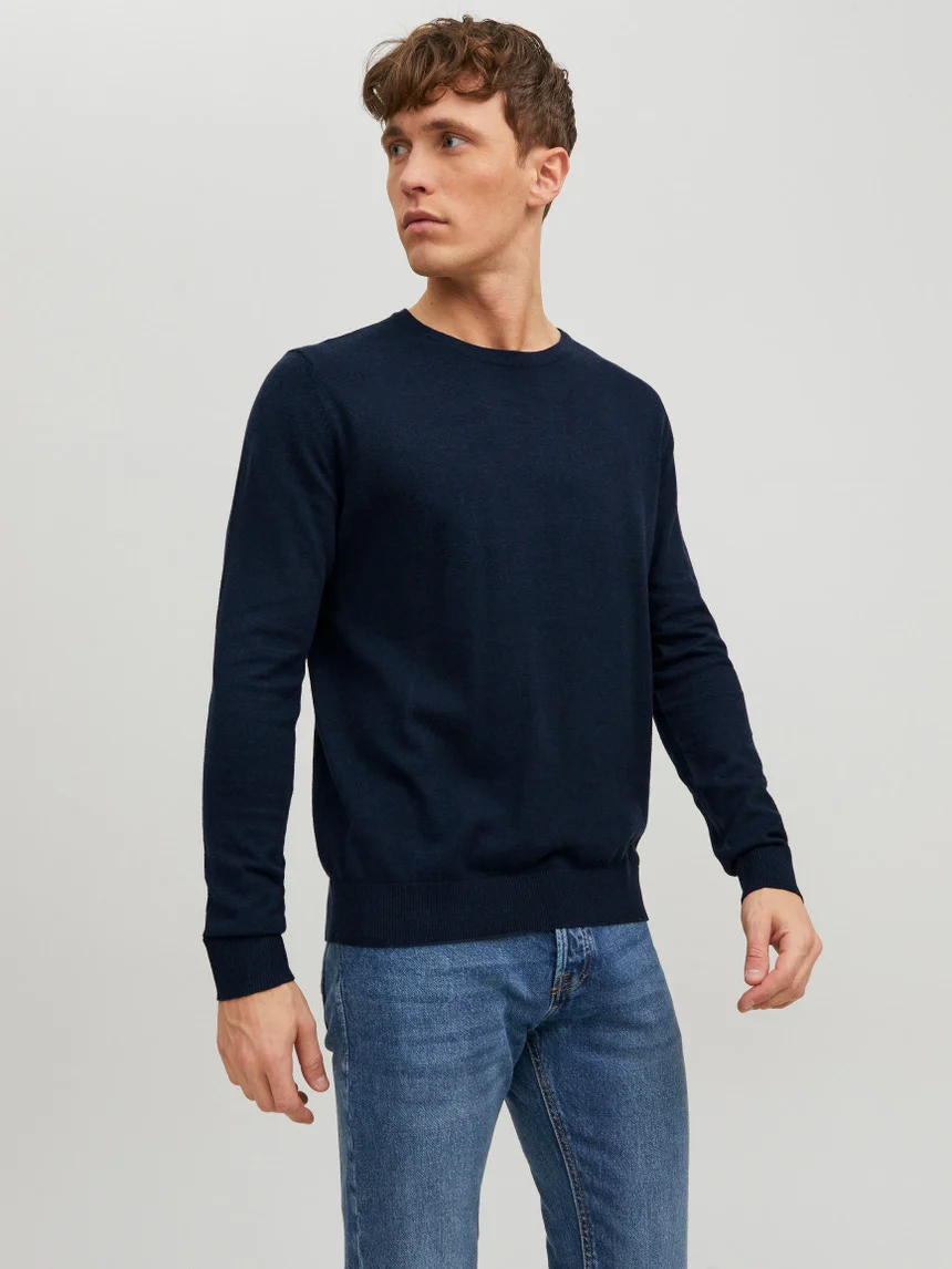 Jack & Jones James Crew Neck Knitwear Jumper Navy - 583
