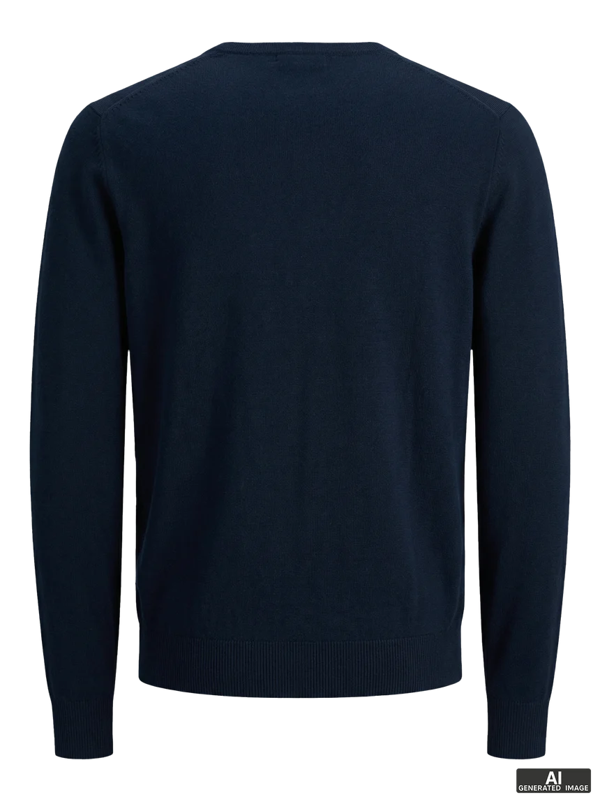 Jack & Jones James Crew Neck Knitwear Jumper Navy - 583 - Image 3