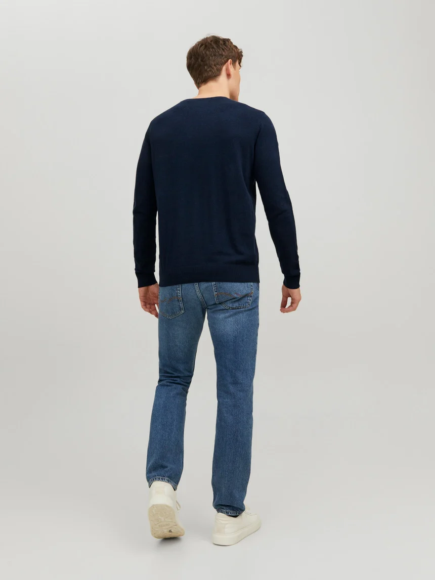 Jack & Jones James Crew Neck Knitwear Jumper Navy - 583 - Image 5