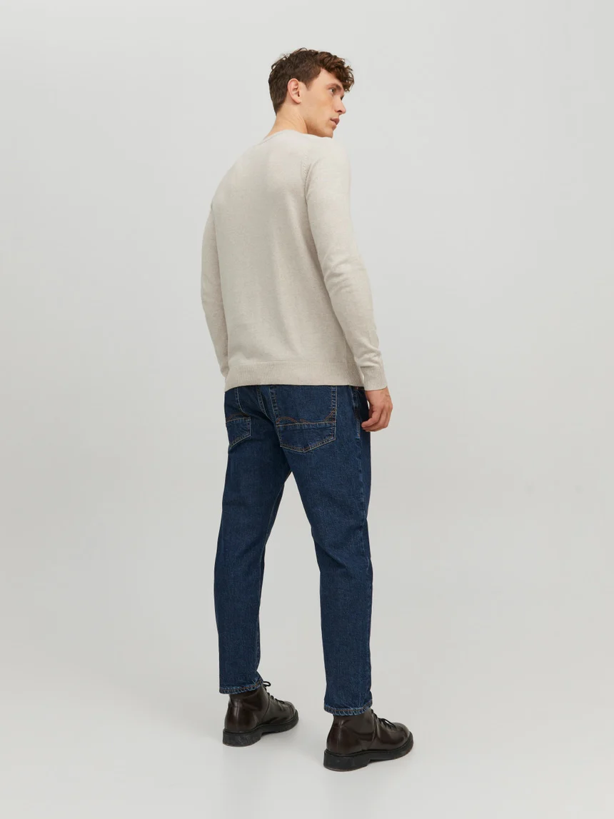 Jack & Jones James Crew Neck Knitwear Jumper Stone - 580 - Image 2