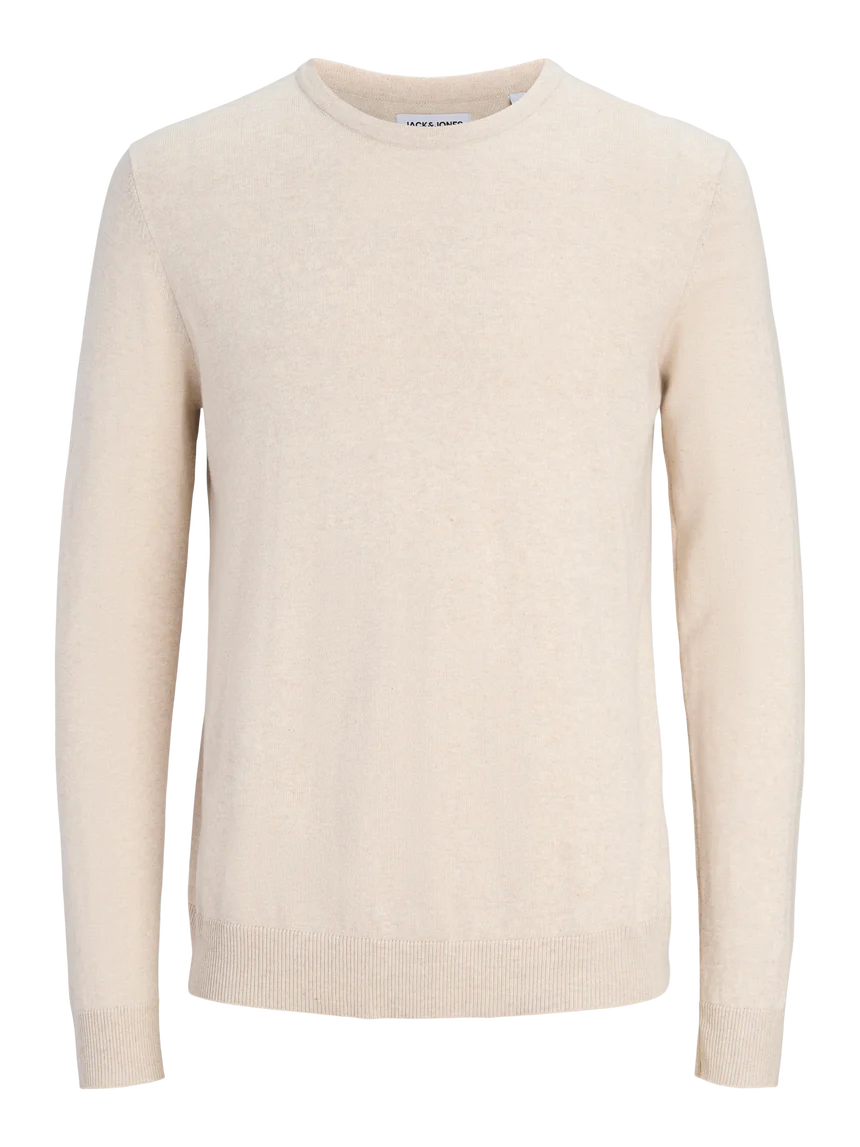 Jack & Jones James Crew Neck Knitwear Jumper Stone - 580 - Image 3