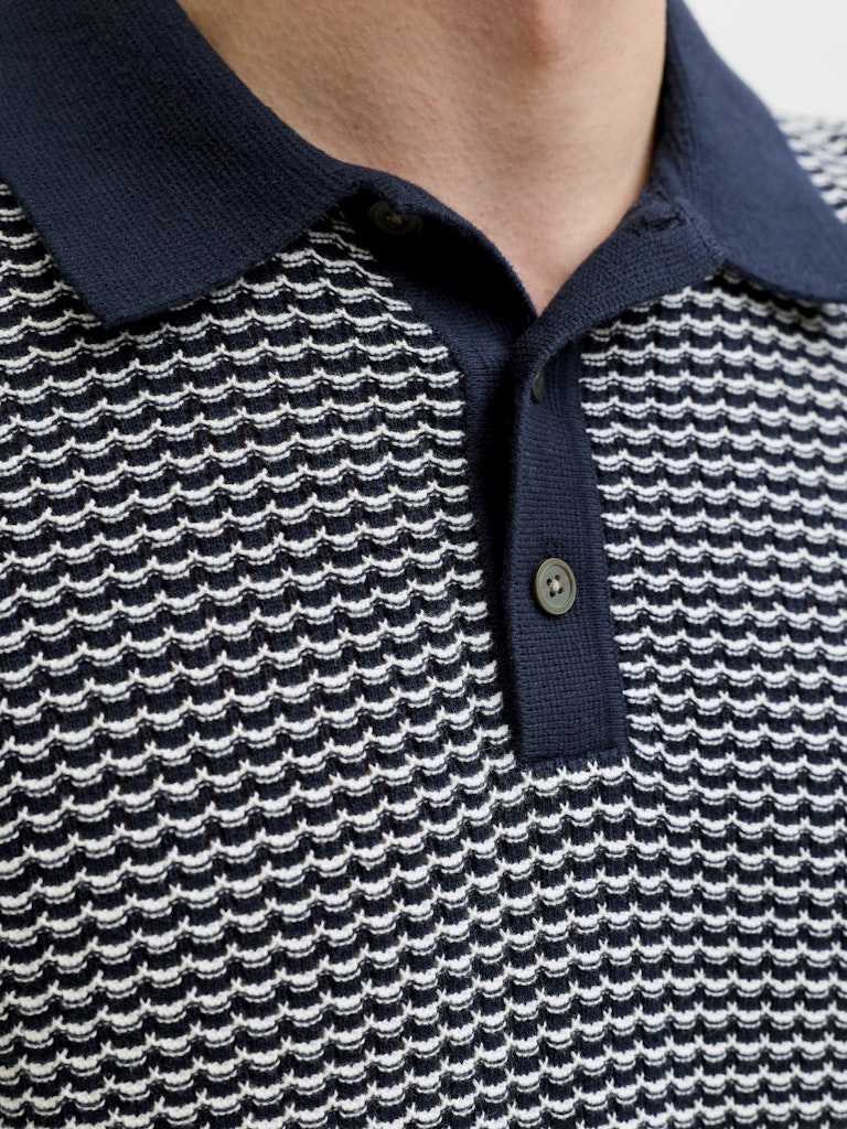 Jack & Jones Kingsley Knit SS Polo Navy - 066 - Image 6
