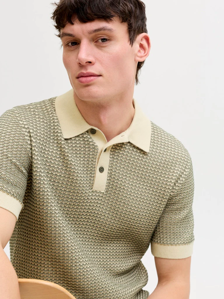 Jack & Jones Kingsley Knit SS Polo Olive - 030 - Image 3