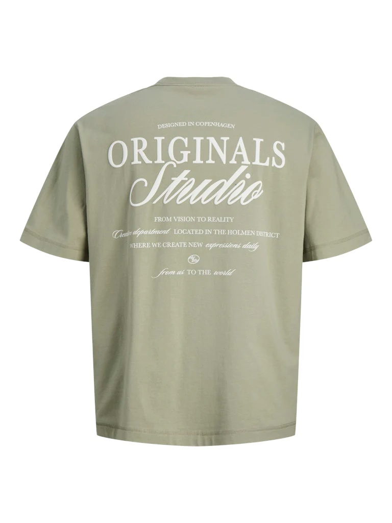 Jack & Jones Loose Fit Back Print Tee Seagrass Green - 384 - Image 3