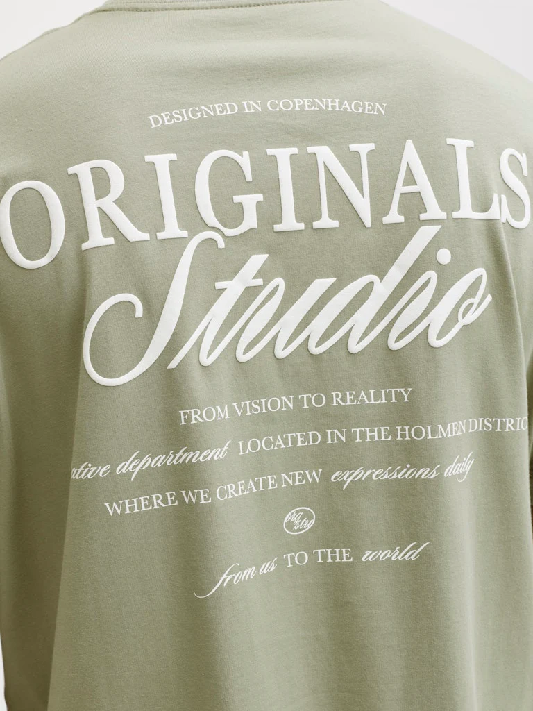 Jack & Jones Loose Fit Back Print Tee Seagrass Green - 384 - Image 4